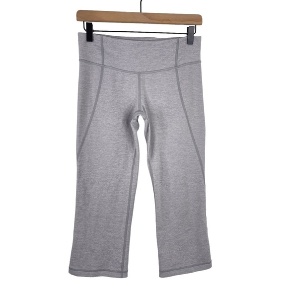 Lululemon Gather & Grow Crop Legging 6 Heathered Grey Split Hem Stretch Capri - Picture 1 of 11